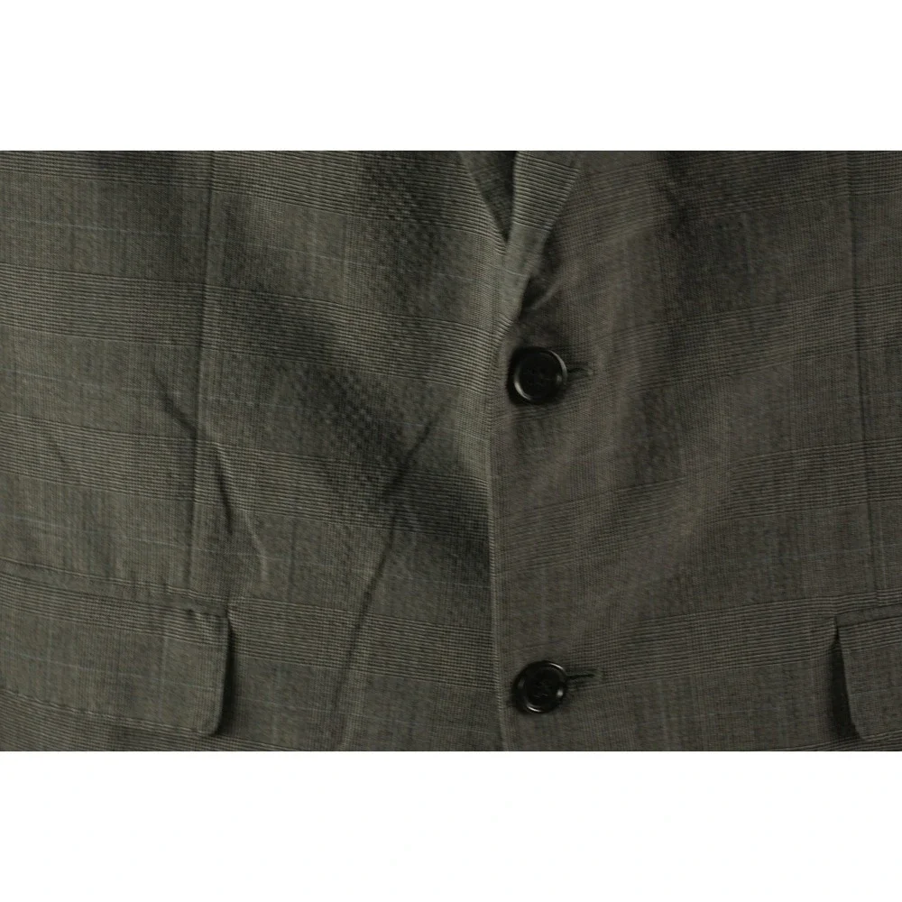 Banana Republic Smart-Weight Performance‎ Wool Seersucker Men's 44R Gray Plaid